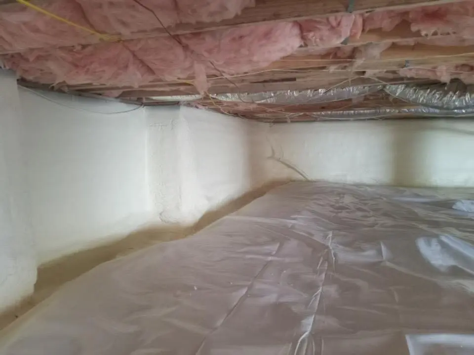 Crawl space encapsulation with closed-cell spray foam for Roof Maintenance in North Laurel
